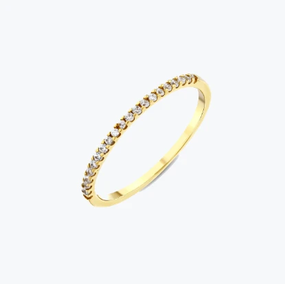 Minimal Minimal Yarım Tur Taşlı Yüzük resmi