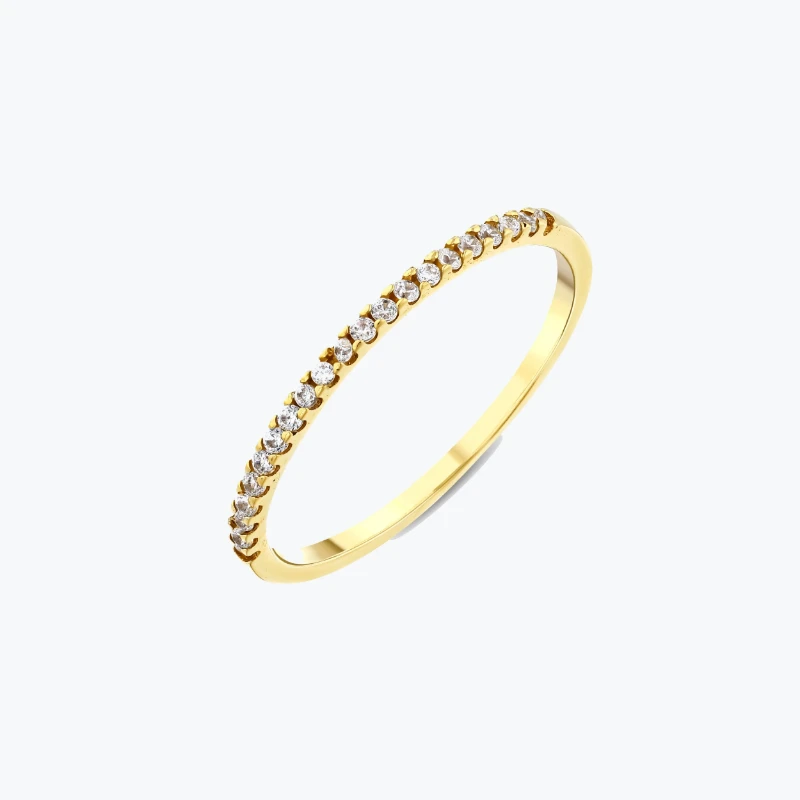 Minimal Minimal Yarım Tur Taşlı Yüzük resmi