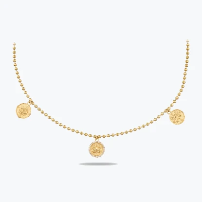 Altın 3 Charm Kolye resmi