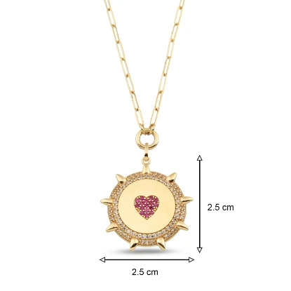 Altın Huge Heart Kolye resmi