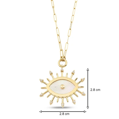 Altın Vintage Big Sun Kolye resmi