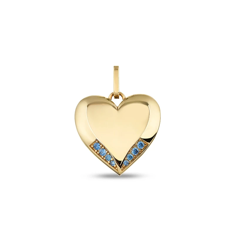 Altın Taş Detay Kalp Charm resmi
