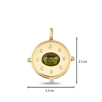 Altın Huge Yeşil Taşlı Charm resmi